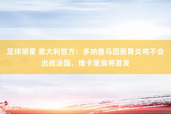 足球明星 意大利官方：多纳鲁马因肠胃炎将不会出战法国，维卡里奥将首发