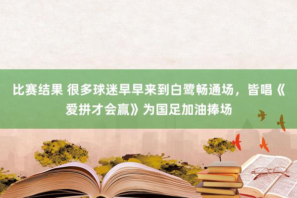 比赛结果 很多球迷早早来到白鹭畅通场，皆唱《爱拼才会赢》为国足加油捧场