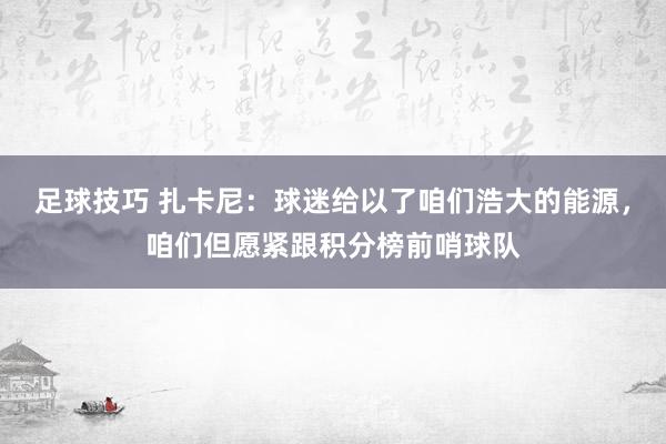 足球技巧 扎卡尼：球迷给以了咱们浩大的能源，咱们但愿紧跟积分榜前哨球队